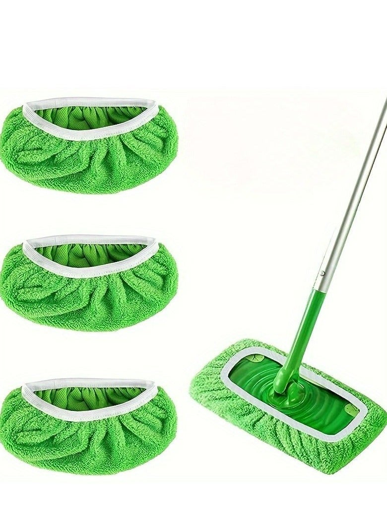 3pcs, Reusable Mop Replacement Pad, Flat Floor Mop Cloth, Washable And Durable Replacement Mop Cloth, Dust Removal Mop Head, Wet And Dry Use, Easy To Clean, Cleaning Supplies(mop not included) - Image 1