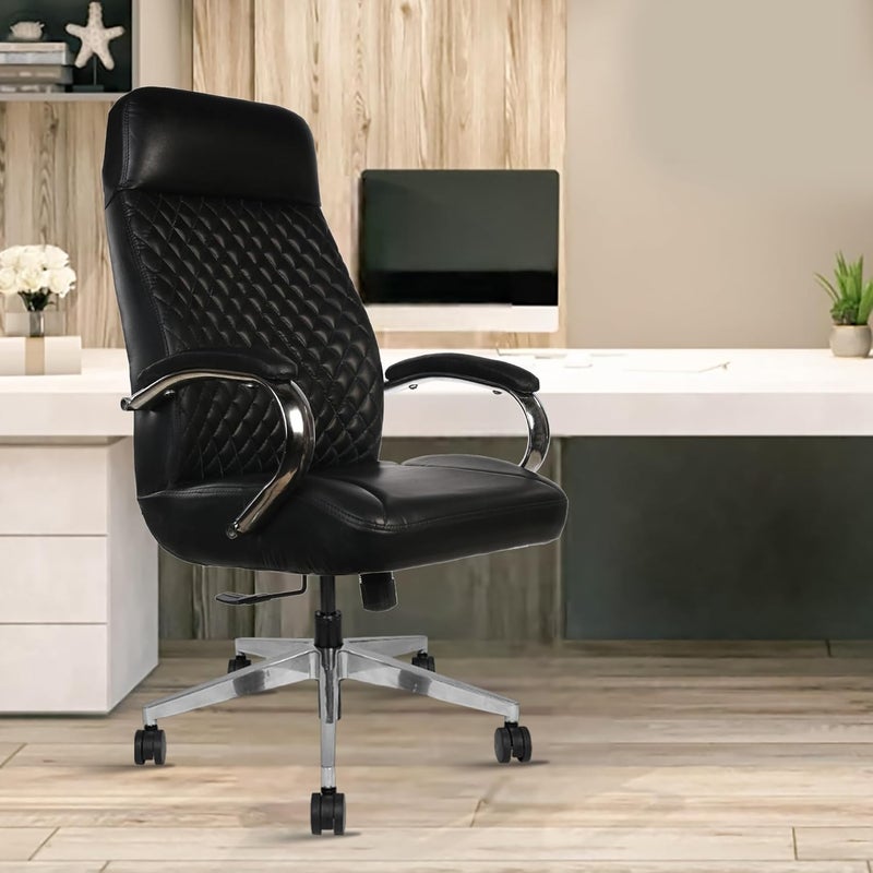 Rose ROSE Big Bucket Leatherette Executive High Back  Midback Revolving Office Chair with Color Options  Integrated Lumbar Support with Comfortable Seating  3 Year Warranty Black High Back  - Image 1