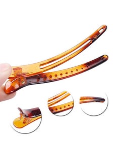 Fodattm 12Pcs Professional Hairdressing Salon Duckbill Clip Plastic Non Slip Alligator Hairpin Simple Hairgrip Hair Clip Hair Barrettes For Hair Styling And Sectioning (Length 3In Brown)  - Image 4