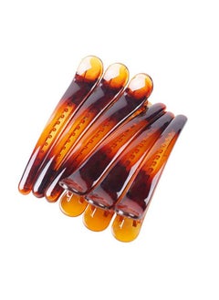 Fodattm 12Pcs Professional Hairdressing Salon Duckbill Clip Plastic Non Slip Alligator Hairpin Simple Hairgrip Hair Clip Hair Barrettes For Hair Styling And Sectioning (Length 3In Brown)  - Image 3