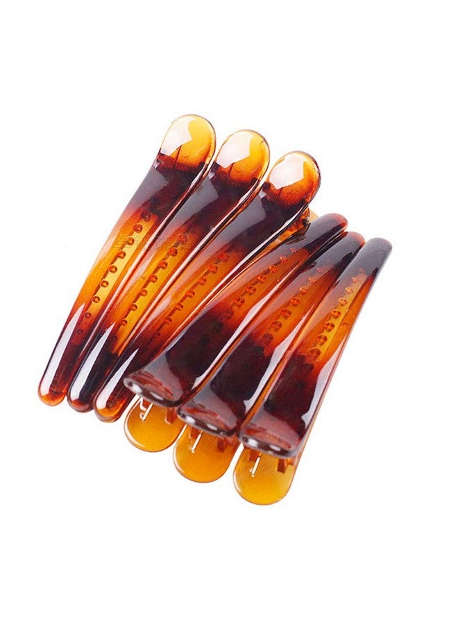 Fodattm 12Pcs Professional Hairdressing Salon Duckbill Clip Plastic Non Slip Alligator Hairpin Simple Hairgrip Hair Clip Hair Barrettes For Hair Styling And Sectioning (Length 3In Brown) - Image 3