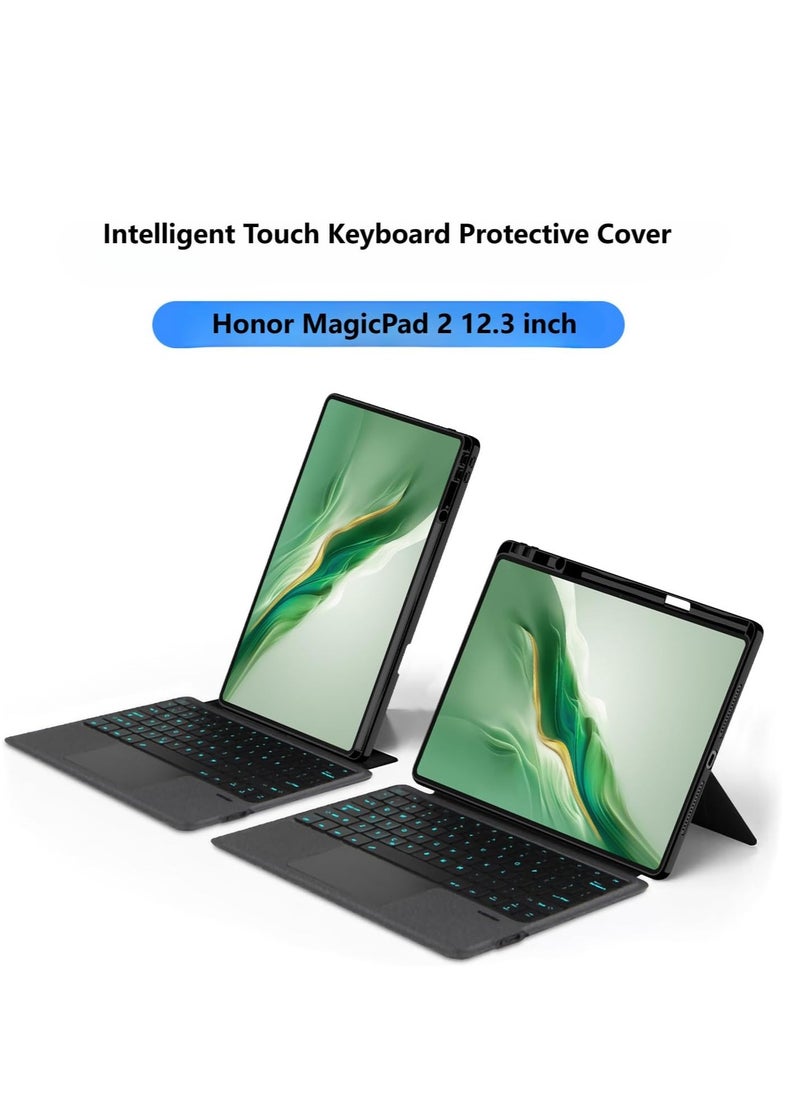 Generic - Removable Touched Keyboard Case Compatible with Honor MagicPad 2 12.3 inch (2024) Tablet Magic Bluetooth Keyboard Holster for Honor Magic Pad 2 Tablet - Image 1