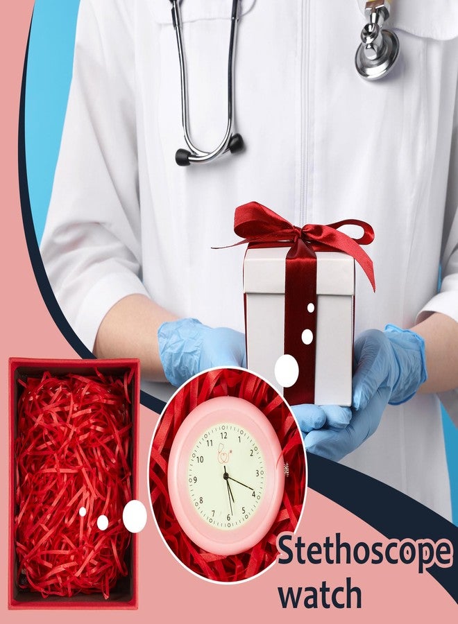 Dansydaisy Stethoscope Watch with Medical Symbols Nurse Watch Glow in the Dark Pocket Watch Clip on Nurse Stethoscope Accessories for Doctor Clinic Staff Nurses(Pink) - Image 5