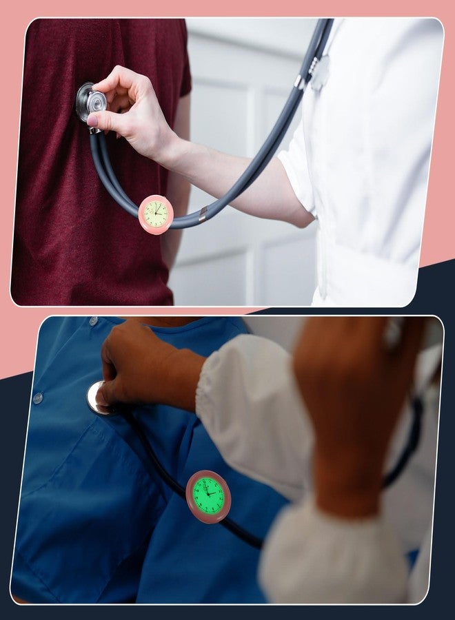 Dansydaisy Stethoscope Watch with Medical Symbols Nurse Watch Glow in the Dark Pocket Watch Clip on Nurse Stethoscope Accessories for Doctor Clinic Staff Nurses(Pink) - Image 4