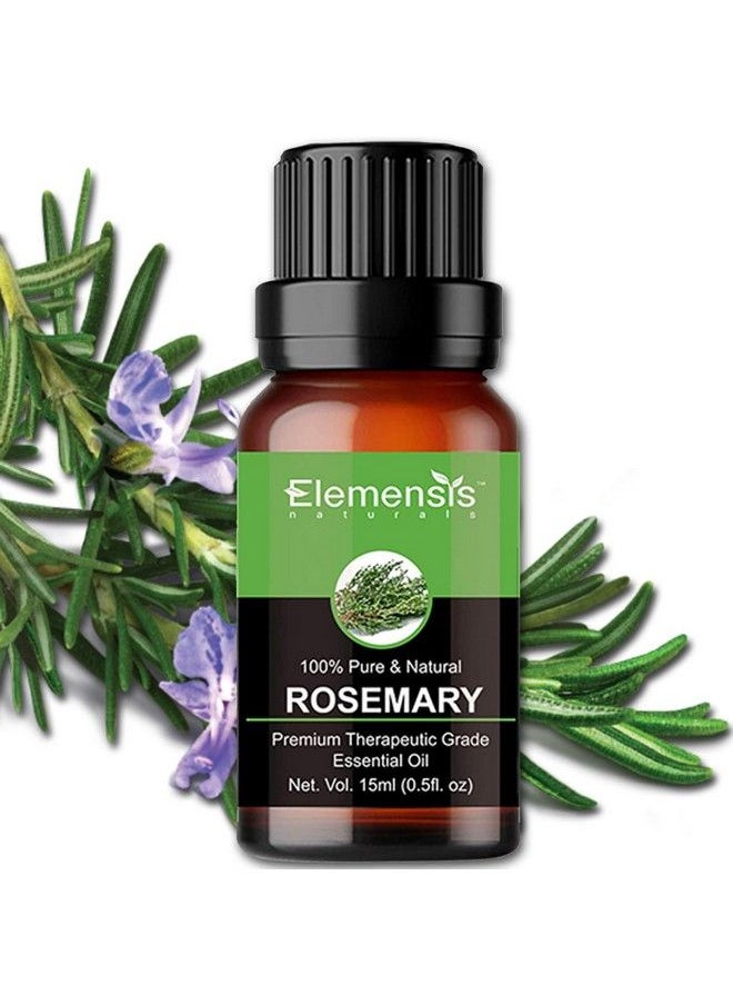 Elemensis Naturals - Pure Rosemary Essential Oil For Hair Growth Good Vibes Face & Skin Natural Therapeutic Grade Rosemary Oil 15Ml - Image 1