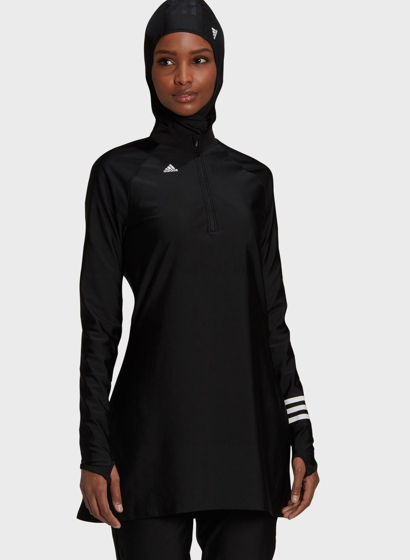 Adidas 3S Ls Swim Top Black Swim Tops 2 - Image 1