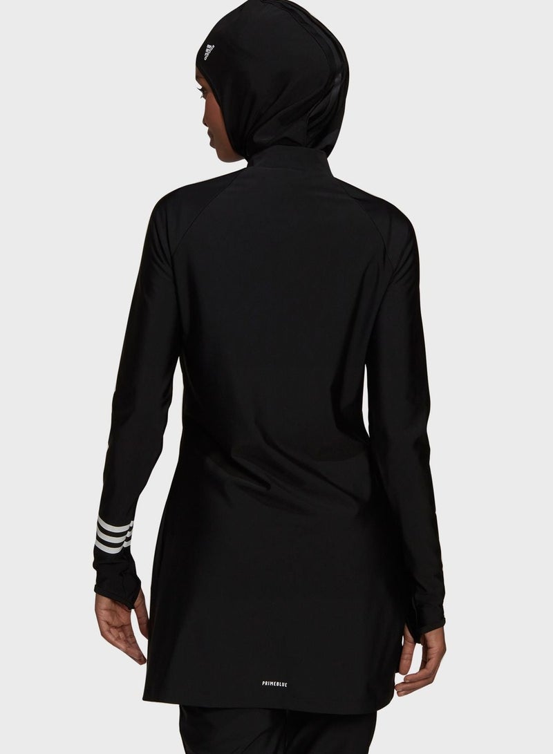 Adidas 3S Ls Swim Top Black Swim Tops 2 - Image 2