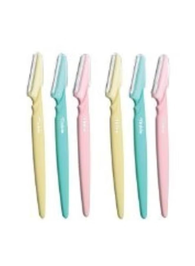 تنكل شفرة حلاقة حواجب من 6 قطع أصفر/وردي - Image 3