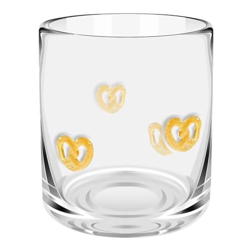 Sel Natural 14 Ounce Icon Juice Glasses, Aesthetic Cocktail & Old Fashioned Drinking Glasses, Iconic Clear Glass Cups for Women, Sister, Friend & Party Gifts (Pretzels) - Image 1