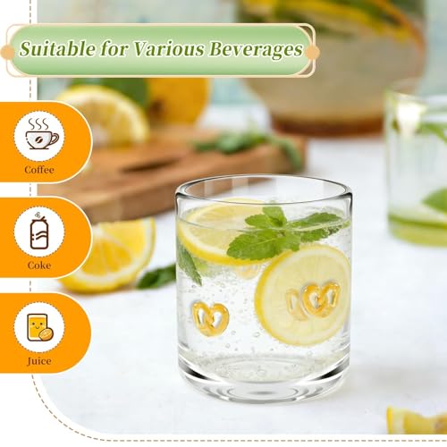 Sel Natural 14 Ounce Icon Juice Glasses, Aesthetic Cocktail & Old Fashioned Drinking Glasses, Iconic Clear Glass Cups for Women, Sister, Friend & Party Gifts (Pretzels) - Image 4