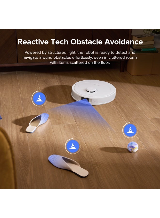 roborock QR 798 Robot Vacuum Cleaner with Mop, 10,000 Pa HyperForce Suction Power, Anti-Tangle Brushes, Liftable Spin Mops, Intelligent Obstacle Avoidance, Multifunctional Docking Station, White - Image 5