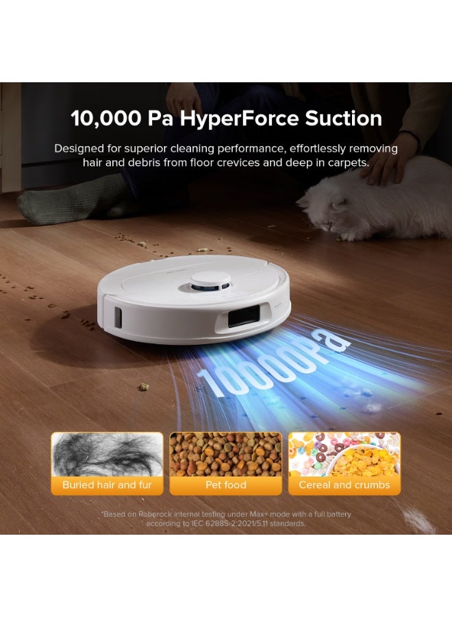 roborock QR 798 Robot Vacuum Cleaner with Mop, 10,000 Pa HyperForce Suction Power, Anti-Tangle Brushes, Liftable Spin Mops, Intelligent Obstacle Avoidance, Multifunctional Docking Station, White - Image 2