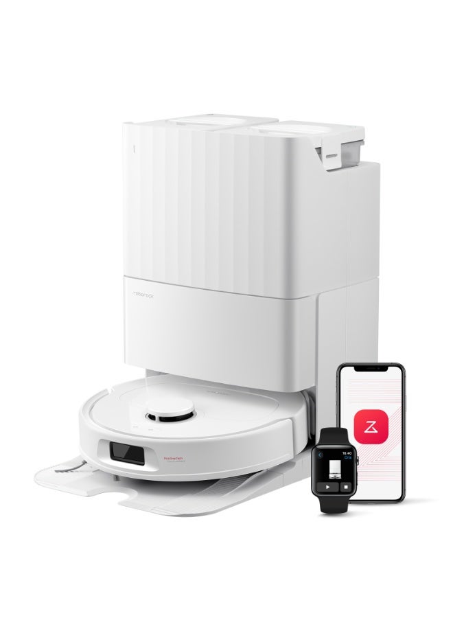 roborock QR 798 Robot Vacuum Cleaner with Mop, 10,000 Pa HyperForce Suction Power, Anti-Tangle Brushes, Liftable Spin Mops, Intelligent Obstacle Avoidance, Multifunctional Docking Station, White - Image 1