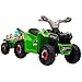 Aosom Kids ATV Quad Car with Back Trailer 6V Electric Ride On Car with Forward Backward Function WearResistant Wheels Ride on Toy for Toddlers Ages 1836 Months Green - Image 2