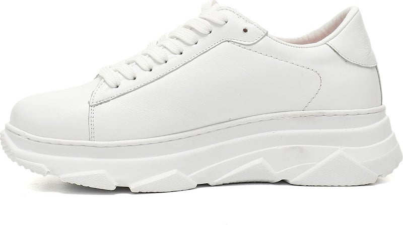 Gönderi(r) Gön Genuine Leather Round Toe Wedge Sole Lace-Up Women's Sneaker 24166  - Image 4