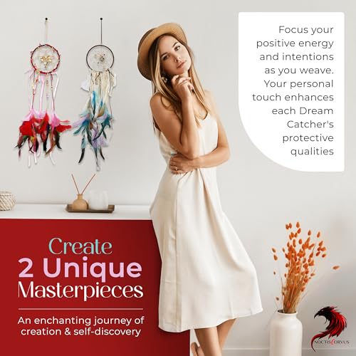 NoctisCorvus DIY Dream Catcher Kit (2 Pack): Make Your Dreamcatcher for Kids & Adults, Unleash Your Creativity, Create Two Unique Talismans, Make Your Very own Dream Catcher - Image 4