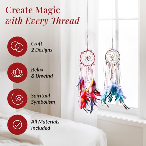 NoctisCorvus DIY Dream Catcher Kit (2 Pack): Make Your Dreamcatcher for Kids & Adults, Unleash Your Creativity, Create Two Unique Talismans, Make Your Very own Dream Catcher - Image 3
