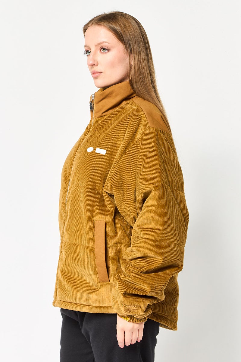Reebok Women Sportswear Fit Brand Logo Outdoor Jackets, Brown - Image 2