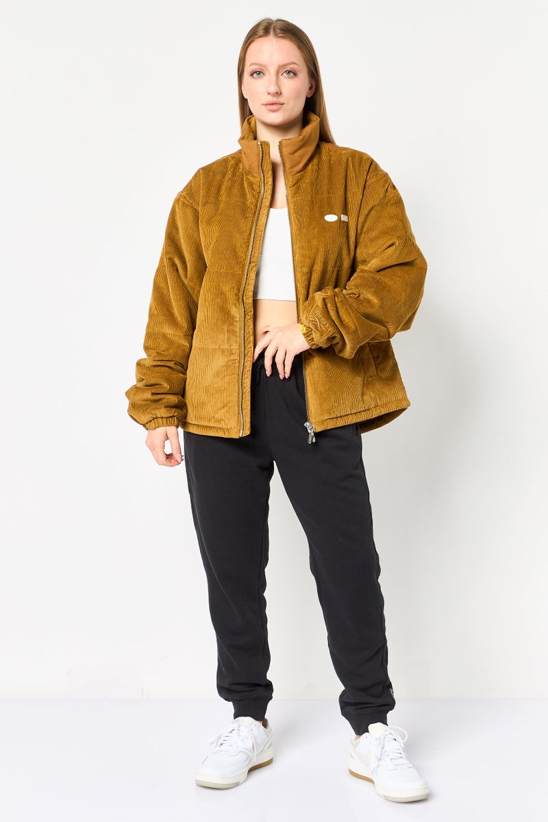 Reebok Women Sportswear Fit Brand Logo Outdoor Jackets, Brown - Image 4