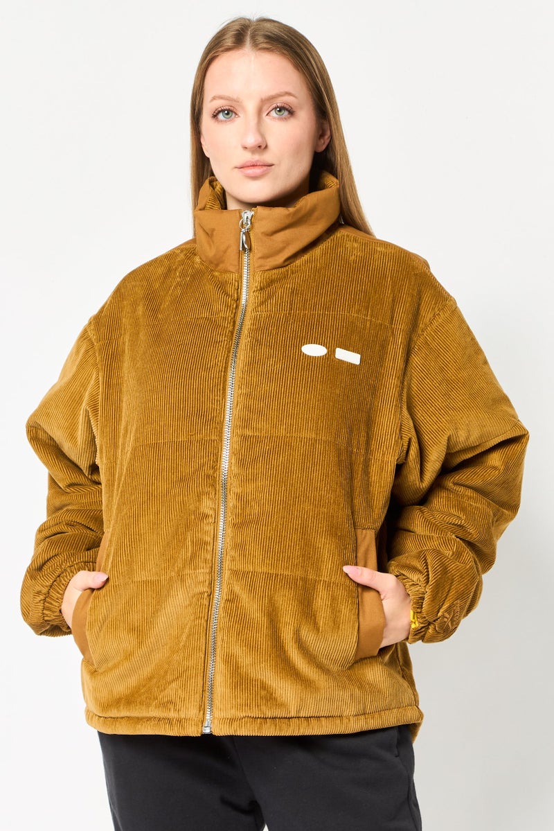 Reebok Women Sportswear Fit Brand Logo Outdoor Jackets, Brown - Image 1