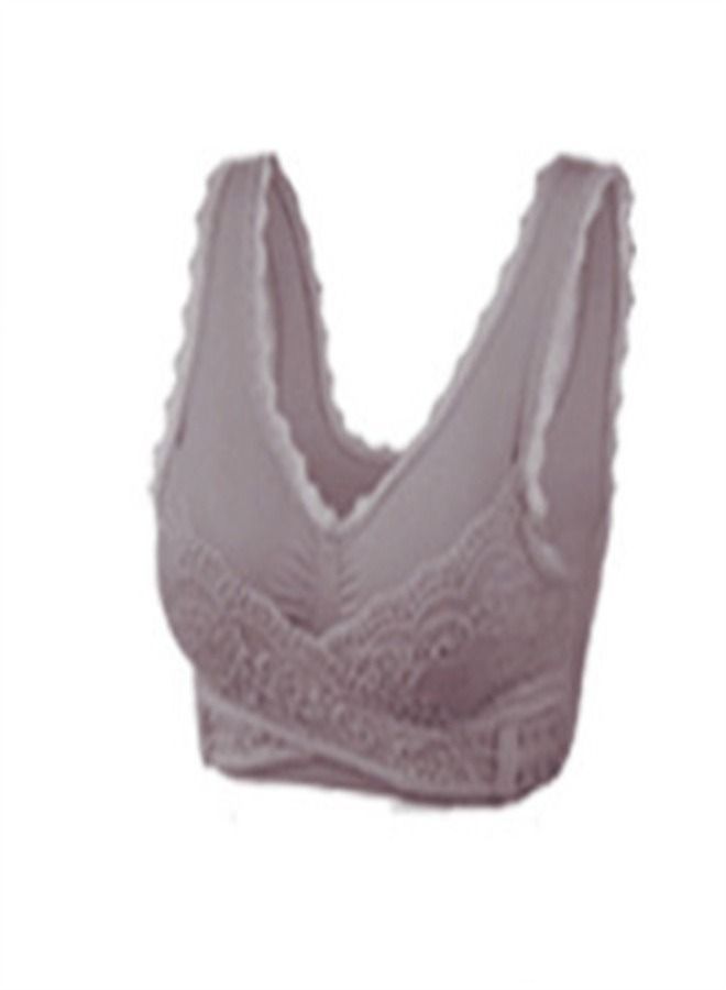 Loquat Front Cross Side Button Gather Sports Bra