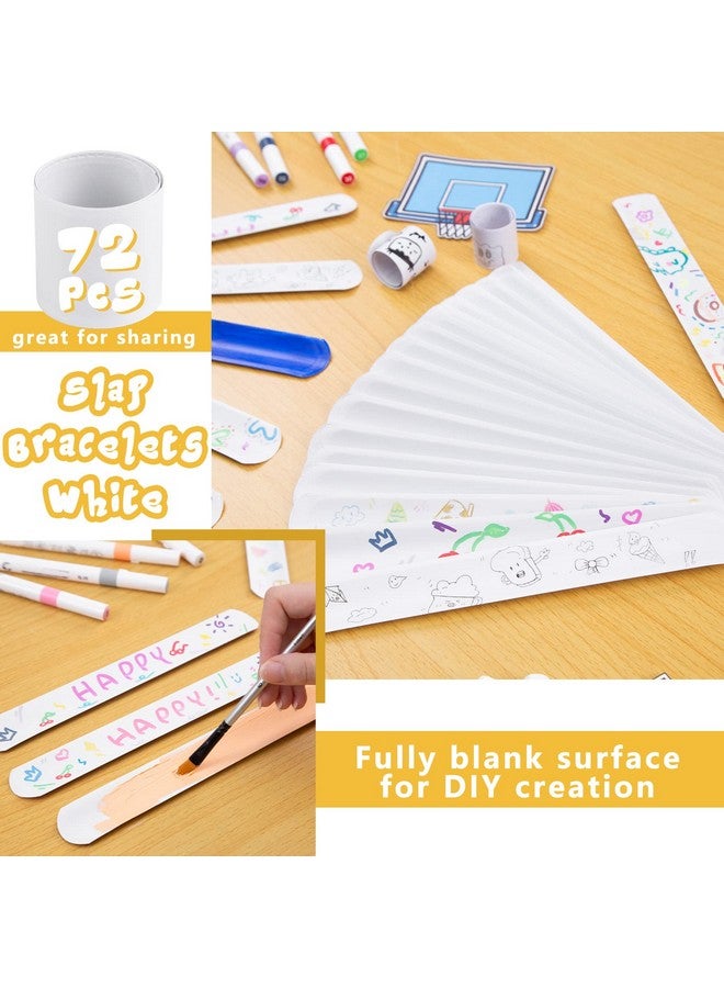 Mcpinky Slap Bracelets White72Pcs Ihalloween Diy Slap Bands Halloween Toys For Kids Girls Boys Halloween Party Favors Halloween Treat Bags Gifts - Image 5