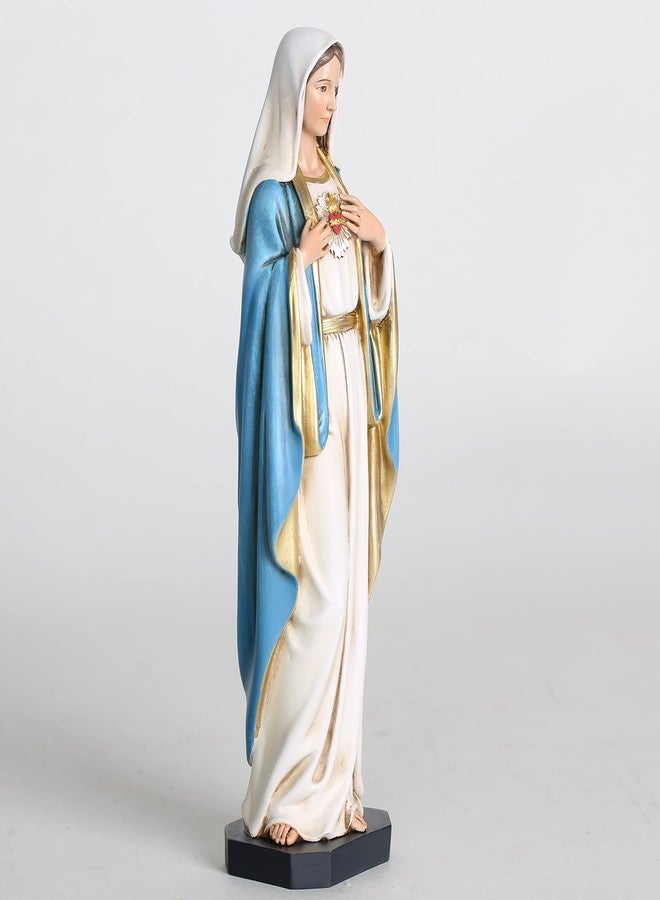BC BUILDCLASSIC Catholic Immaculate Heart of Mary Statue, Blessed Virgin Mary Mother figure for Altar, Hand Painted Religious Gifts to Mom, 10inches H, Handmade by - Image 4