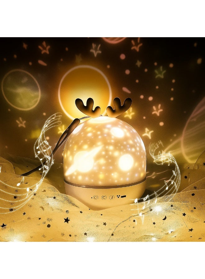 4-في-1 نجمة بروجيكتور ضوء ليلي مع توقيت والتحكم عن بعد, ضوء بروجيكتور للأطفال,ديكور غرفة النوم قابل للشحن مصباح ليلي للطفل الصغير 360 درجة آلة الصوت الدوار الطفل النوم إضاءة نجمة بروجيكتور,هدايا للأطفال - Image 1