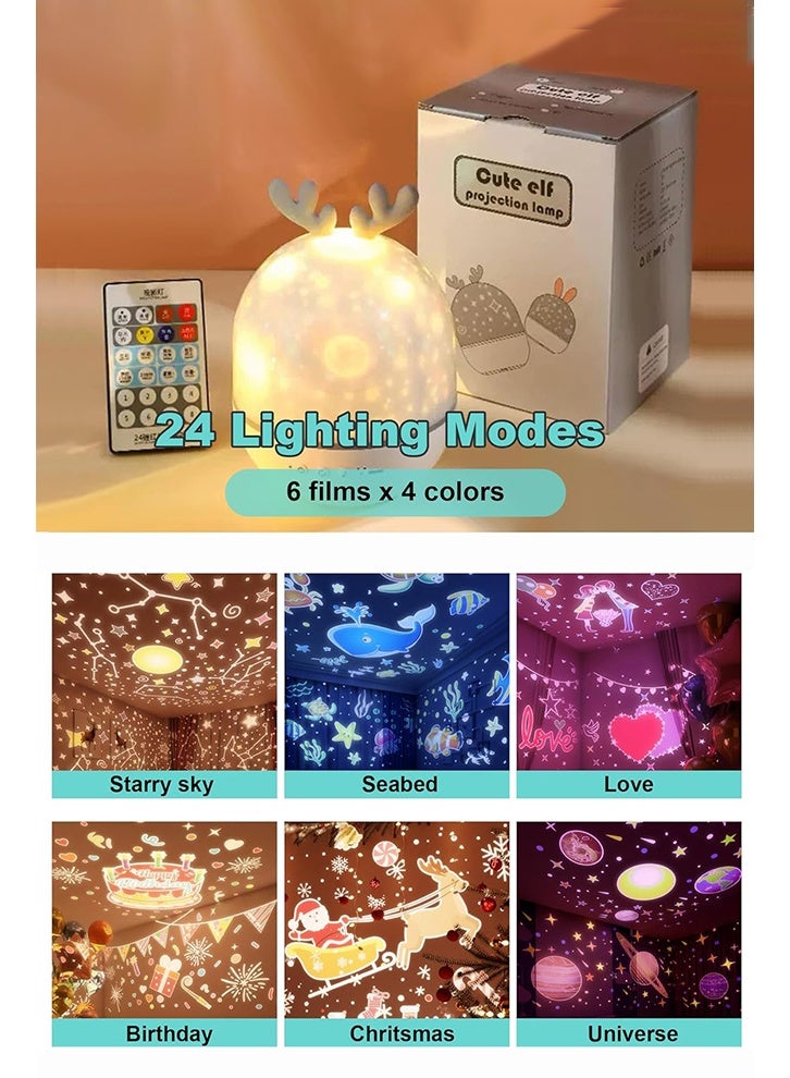 4-في-1 نجمة بروجيكتور ضوء ليلي مع توقيت والتحكم عن بعد, ضوء بروجيكتور للأطفال,ديكور غرفة النوم قابل للشحن مصباح ليلي للطفل الصغير 360 درجة آلة الصوت الدوار الطفل النوم إضاءة نجمة بروجيكتور,هدايا للأطفال - Image 5