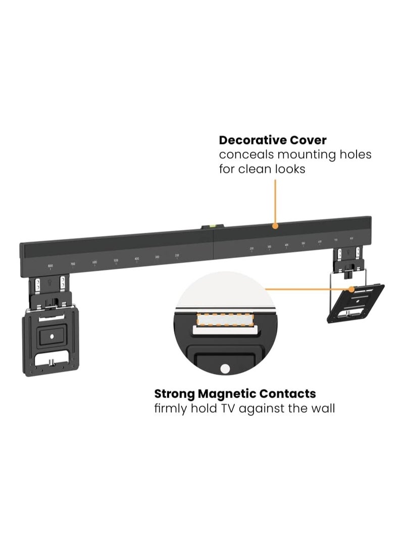 نيوستار قاعدة تثبيت تلفزيون جداري NEWSTAR فائقة النحافة بسمك 9.5 ملم فقط، مناسبة لشاشات 43"-100"، تصميم مسطح لتوفير المساحة، متوافقة مع VESA من ‎200x200 حتى ‎800x600، تتحمل حتى ‎75 كجم - Image 2