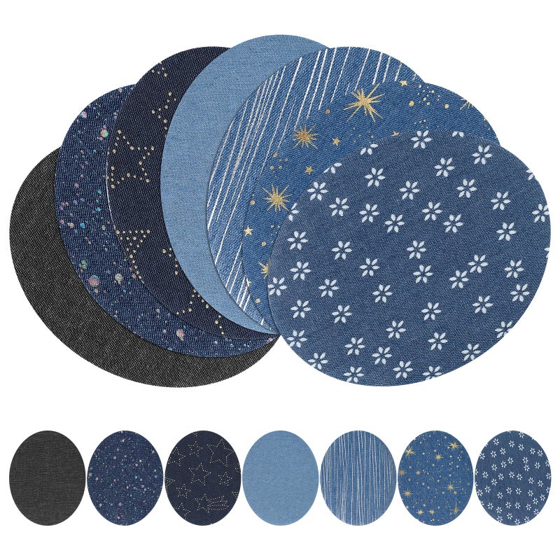 Healifty 13Pcs Denim Patches Sewing Repair Patches Jeans Patch Iron on Applique for Clothing Jeans and DIY Repair (Random Colors) - Image 1