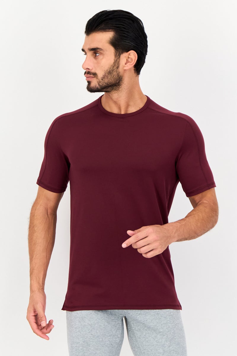 UNDER ARMOUR Men Sportswear Fit Short Sleeves Training T-Shirt, Maroon - Image 1