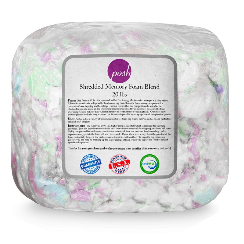 Posh Creations Posh Creations Foam Filling Bean Bag Refill 20lbs MultiColor 