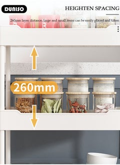 DUNISO 5 Tier Rolling Cart Organizer with Wheels, Large Capacity Shelves, Multi-Purpose Storage Rack  Plastic Rolling Utility Organizer Rack,Storage Basket Organizer Shelves for Bathroom, Kitchen, Livingroom, Bedroom  - Image 3