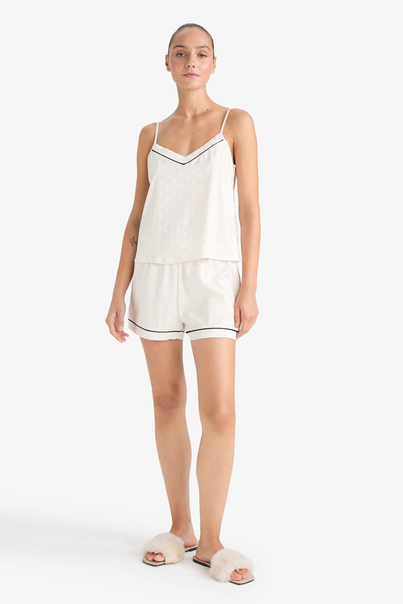 DeFacto Beige Woman Regular Fit Satin 2 Piece Set Casual - Image 1