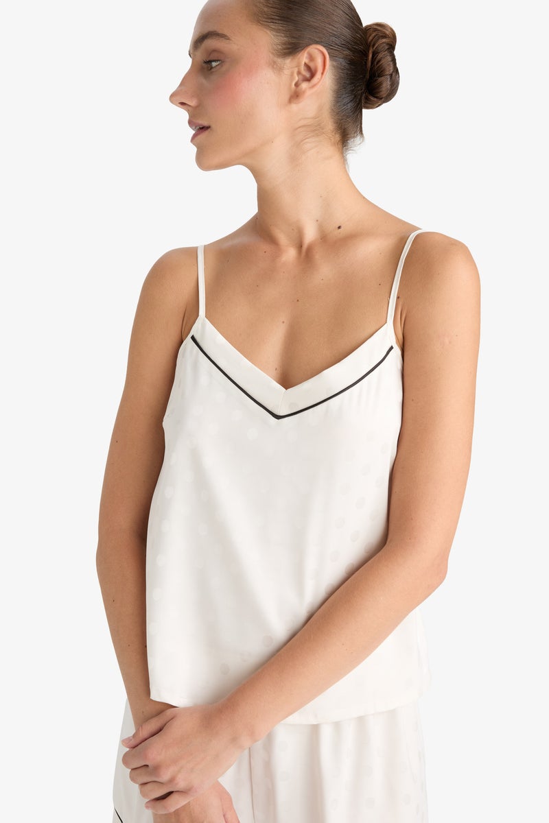 DeFacto Beige Woman Regular Fit Satin 2 Piece Set Casual - Image 3