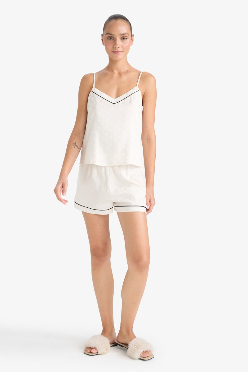 DeFacto Beige Woman Regular Fit Satin 2 Piece Set Casual - Image 2