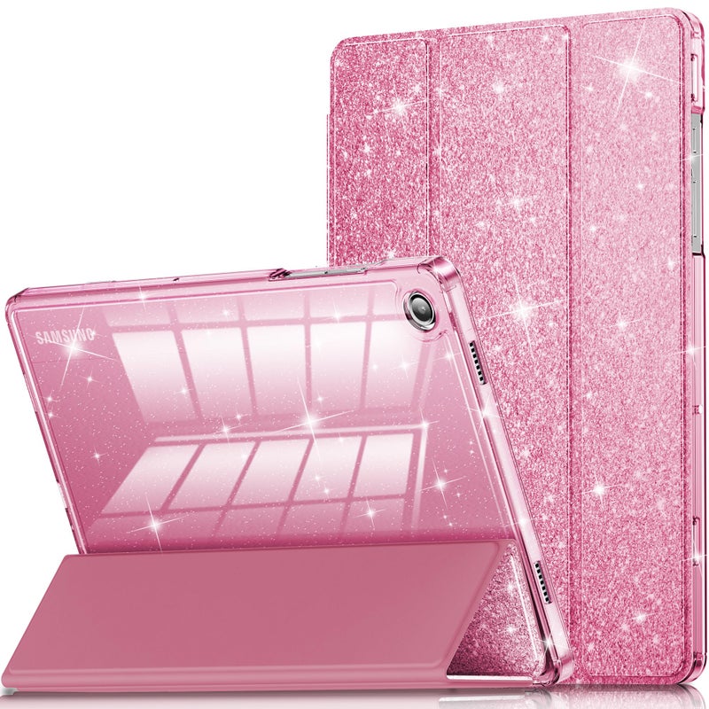 INFILAND Case for Samsung Galaxy Tab A11+Plus/A9+ Plus 11 inch Case (2023/2025), Glitter Tablet Protective Cover with Sparkly Clear Back for Girls Kids (Pink, Galaxy Tab A11 Plus) - Image 1
