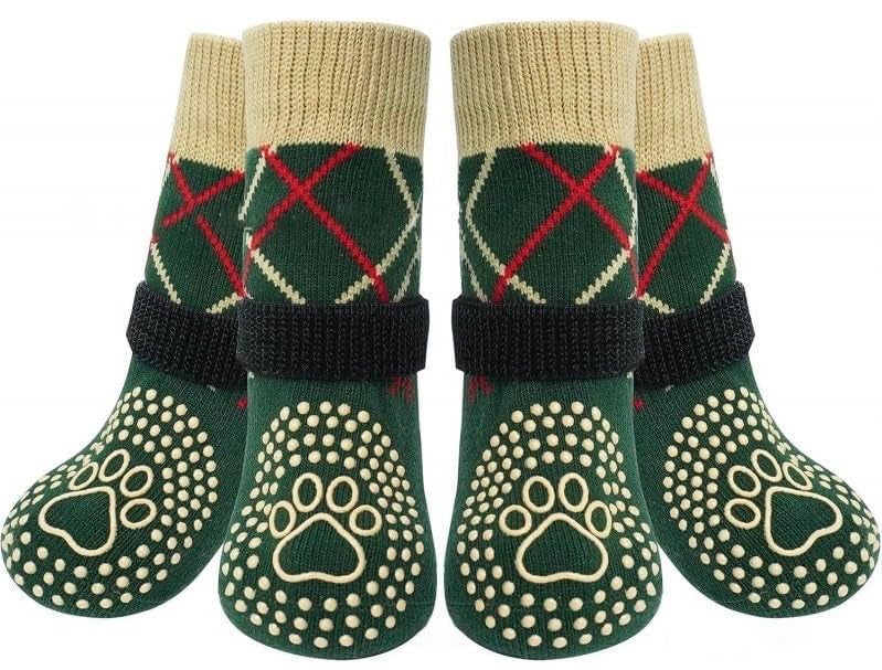 KUTKUT Dog Socks to Prevent Licking Paws, Double-Sided Anti Slip Dog Socks for Hardwood Floors, Non Slip Dog Paw Socks for Hot/Cold Pavement Dog Grippy Socks for Large Senior Dogs (Size: L) - Image 1
