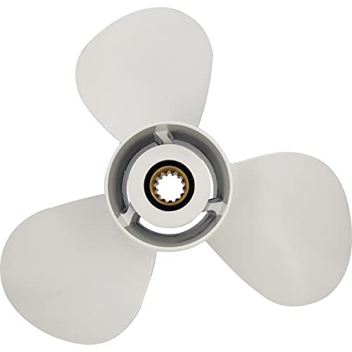 DLNIG 11 3/4×10-G Boat Propeller for Yamaha - for Yamaha Outboard Engines T25hp,30hp 40hp 48hp 50hp 55hp 60hp,F30/50/60 Replace 663-45954-01-EL,13 Spline Tooth - Aluminum Outboard Propeller - Image 2