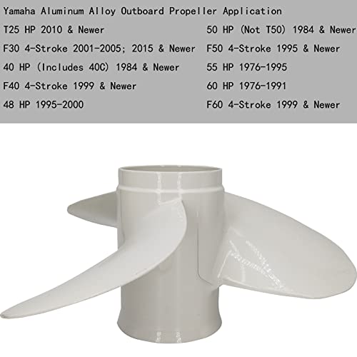 DLNIG 11 3/4×10-G Boat Propeller for Yamaha - for Yamaha Outboard Engines T25hp,30hp 40hp 48hp 50hp 55hp 60hp,F30/50/60 Replace 663-45954-01-EL,13 Spline Tooth - Aluminum Outboard Propeller - Image 5