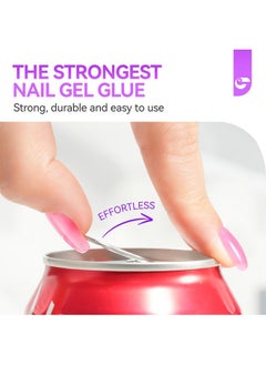 gelike ec UV Glue for Nails - 6 in 1 UV Nail Glue with Jelly Gel Polish Base Coat,Gelike EC Strong Adhesive for Press on Nails Acrylic Tips,Ideal for Salon and Beginners  - Image 3