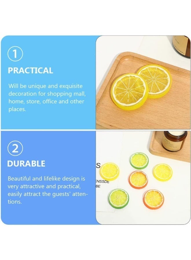 30 Pcs Fake Lemon Slices, Limes Artificial Simulation Lemon Block, Decorative Fake Fruit Model Set, More Luster And Texture, Easy to Carry, for Decor Faux Lemonade Stand Party Kitchen - Image 4