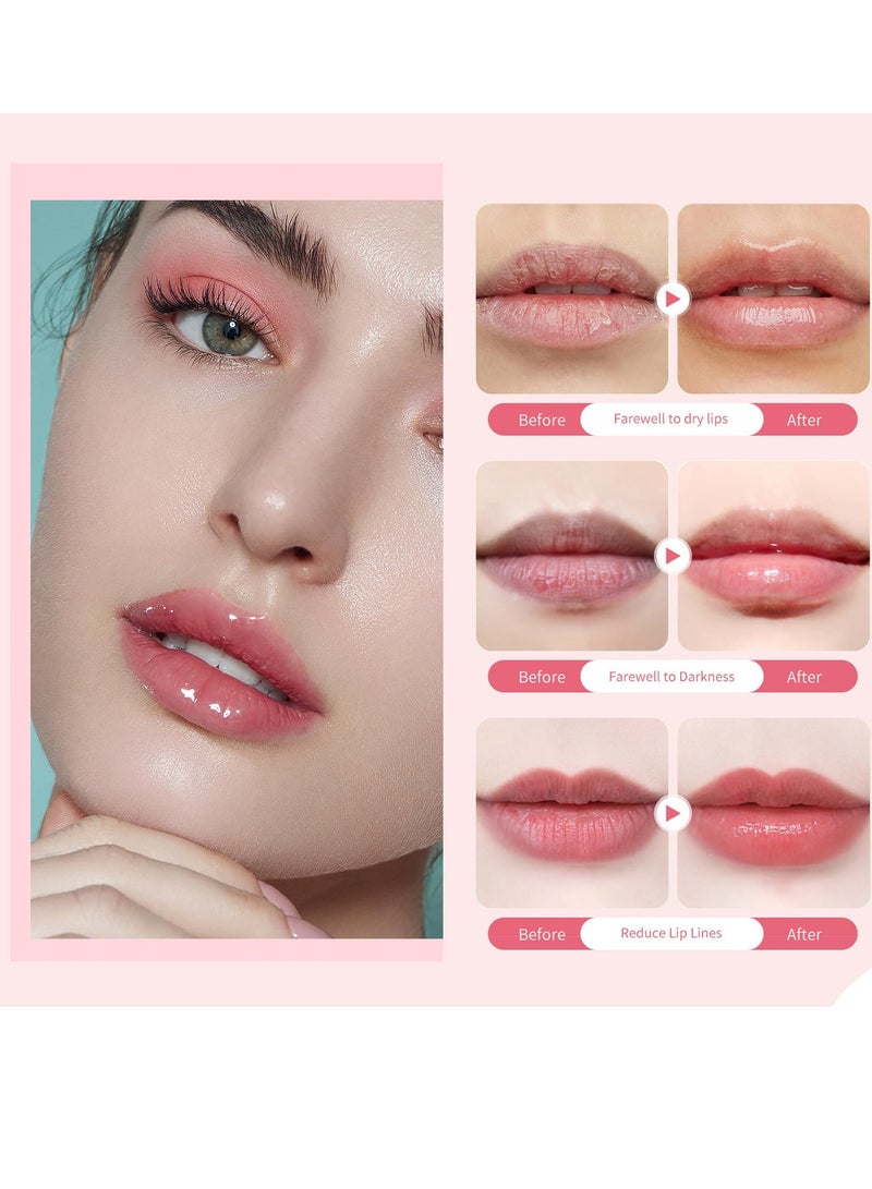 OCHEAL قناع النوم للشفاه بنكهة التوت البري - بلسم شفاه ملون لتهدئة وترطيب وتغذية الشفاه وزيادة حجمها وزيت الشفاه للحصول على شفاه ناعمة وطرية - أداة تطبيق قناع الشفاه 20 جرام - Image 4