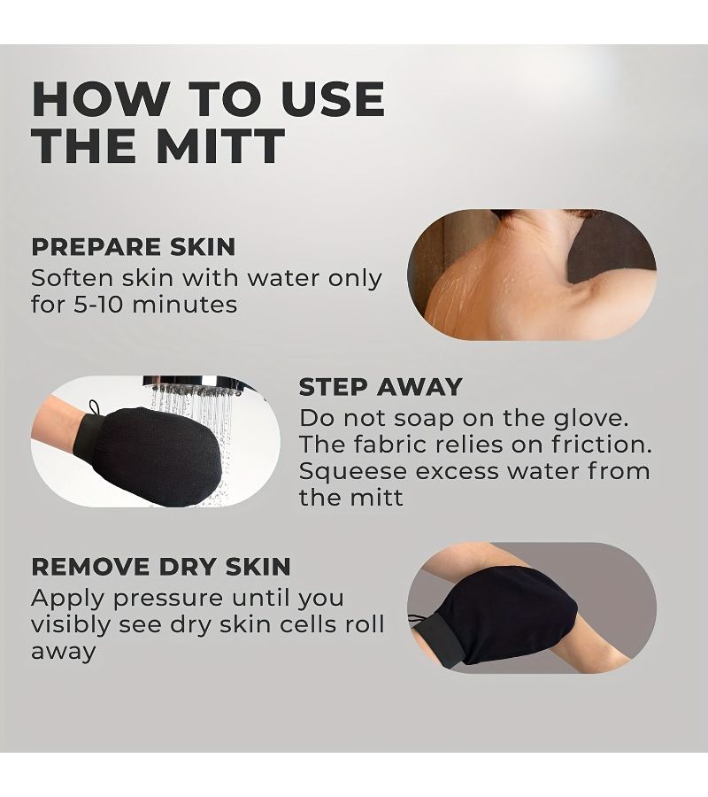 2pcs Black And Pink Caesar Exfoliating Gloves Unscented Body Scrub Reusable Bath Sponge Gloves For Deep Cleaning Removing Dead Skin From Rough Areas Essential For Home And Travel - Image 4
