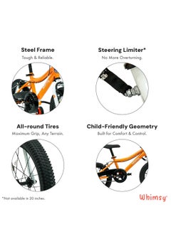 Whimsy Whimsy - Classic 14" Kids Bike  2-Minute Assembly, Handbrake, Child-Friendly Cycle, Adjustable Saddle - Orange  - Image 4