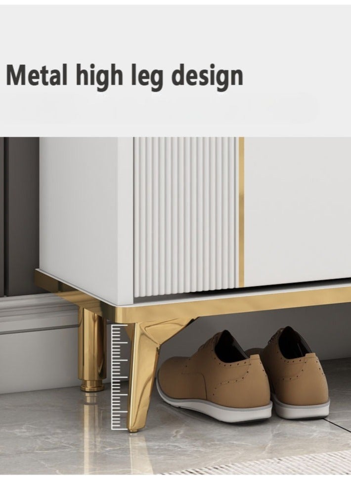 Modern Ultra Thin Shoe Storage, Entrance Shoe Rack Narrow, With Accessory Drawer Shoe Cabinet. flip shoe racks - Image 2
