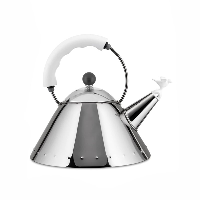 ALESSI Alessi Michael Graves 9093 Stainless Steel Whistling Kettle 2 Quarts White 