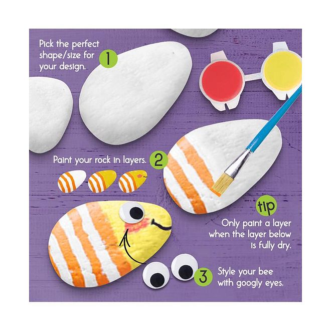 Essen Rock Painting Kit For Kids, Skill Development, Glow Rocks, Artistic Expression, 4 Years+, Multicolor - 73 Pieces - Image 5