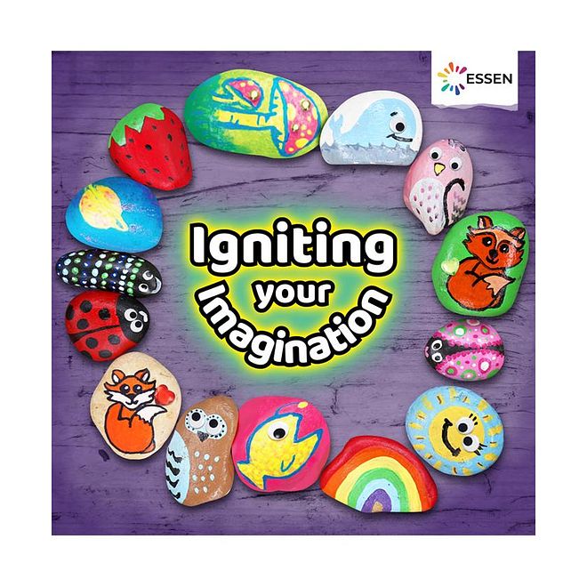 Essen Rock Painting Kit For Kids, Skill Development, Glow Rocks, Artistic Expression, 4 Years+, Multicolor - 73 Pieces - Image 2